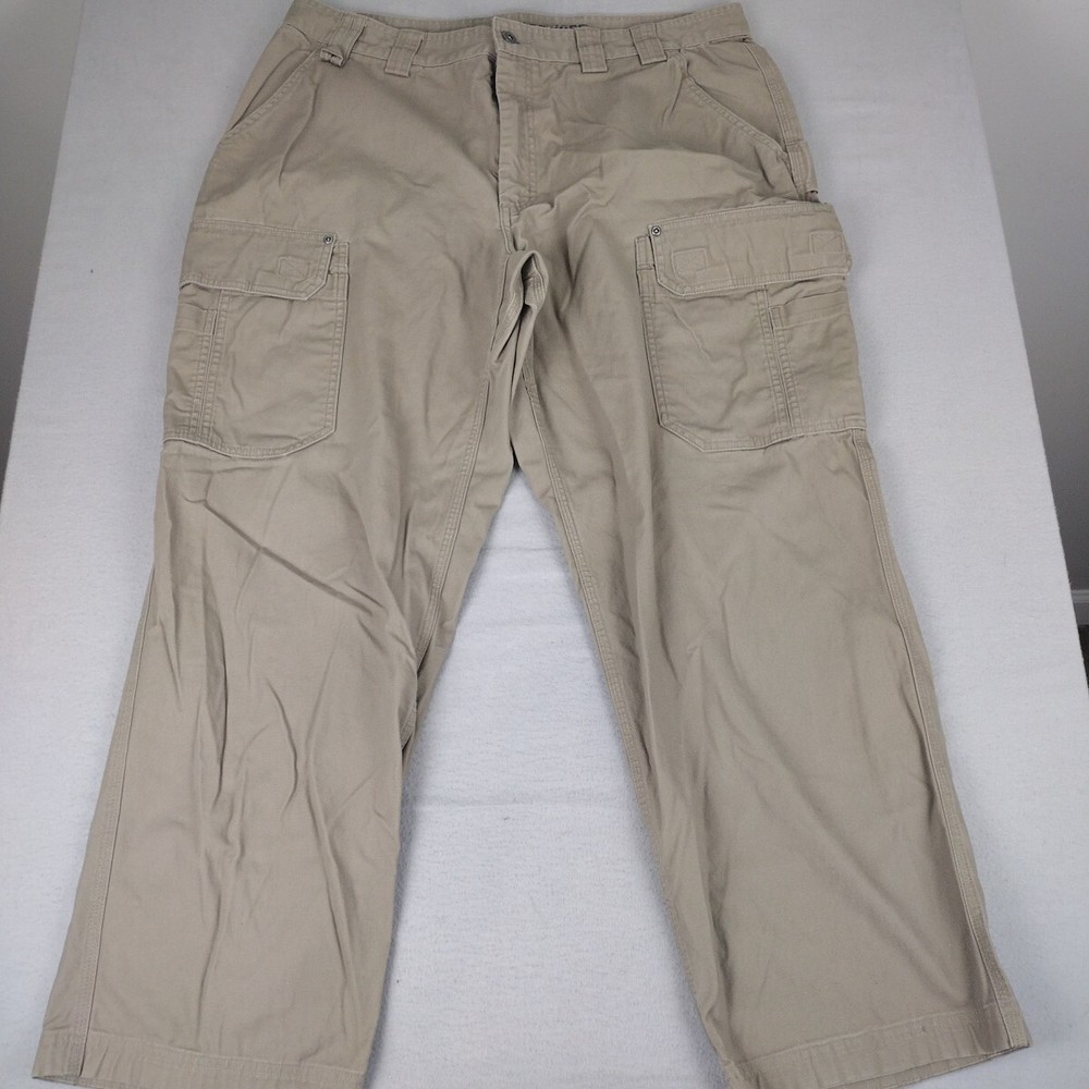 Duluth Trading Pants Mens 39x31 Beige Duluth Flex Fire Hose Tag Size 40x32