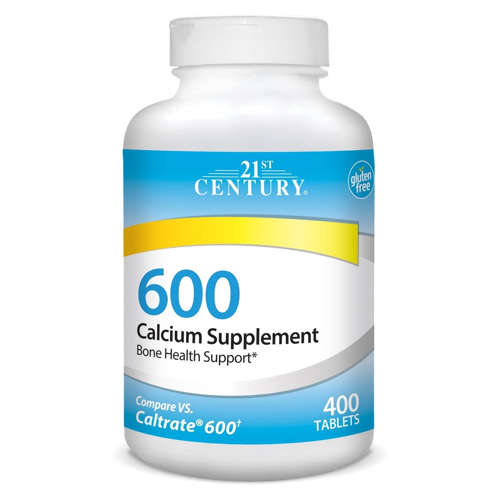 Calcium 600 mg Supplement 400 Tablets Vegan-Friendly Bone Strength Calcium Su...