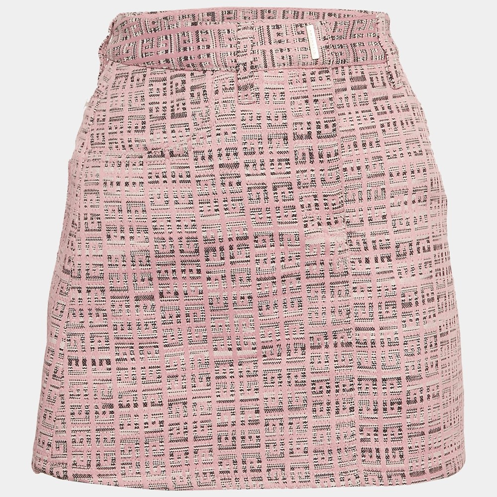 Givenchy Pink Monogram Jacquard Mini Skirt S