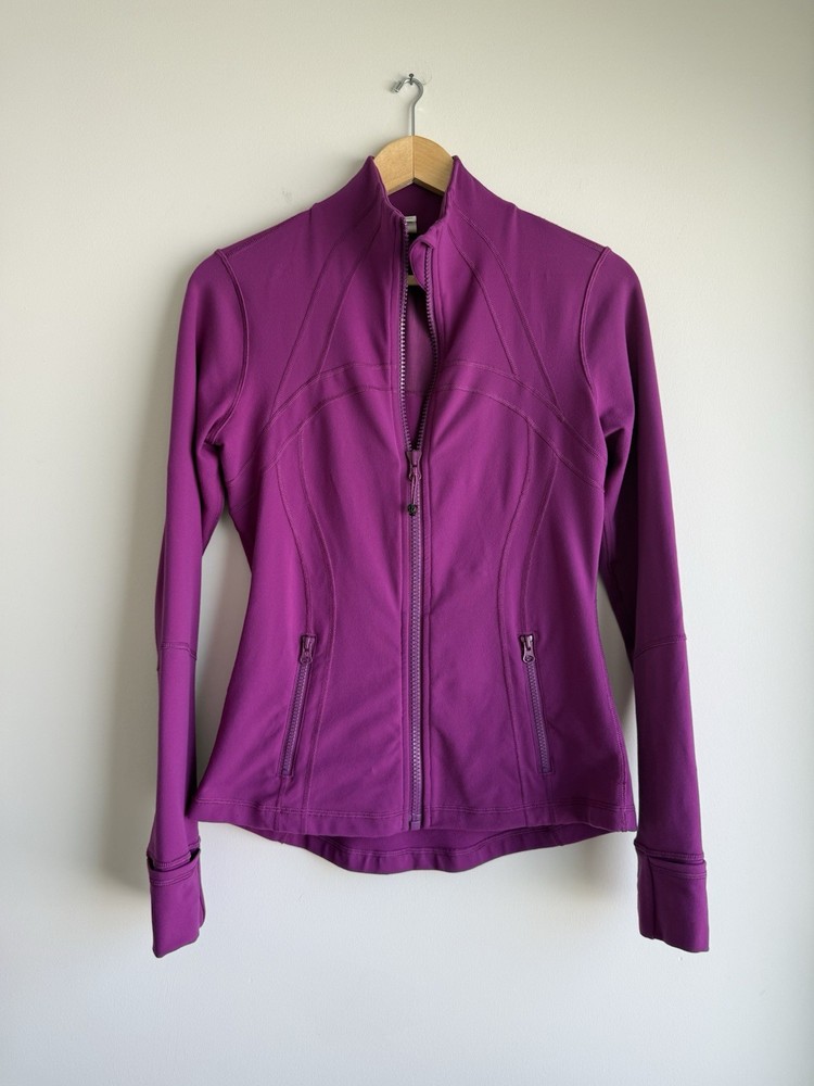 Lululemon Define Jacket Womens Size 8 Purple Full Zip Luon Thumbholes