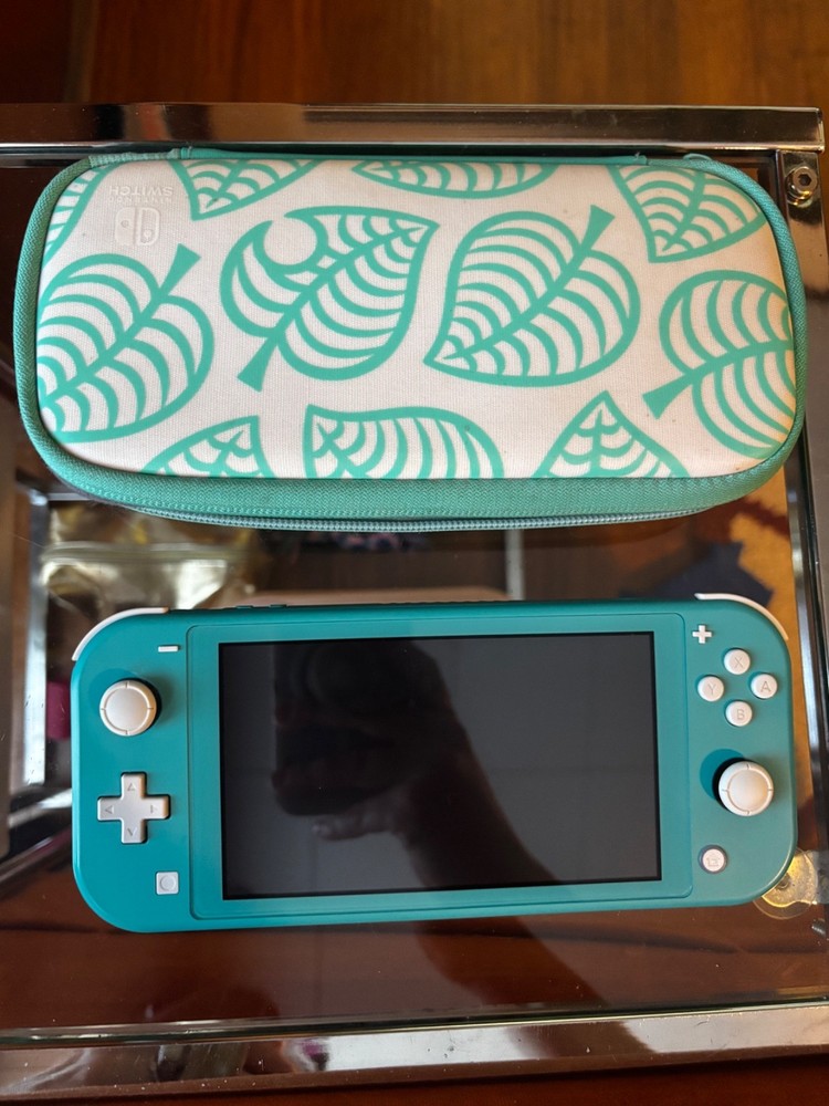Nintendo Switch Lite Turquoise Handheld Console w/ Animal Crossing game & case