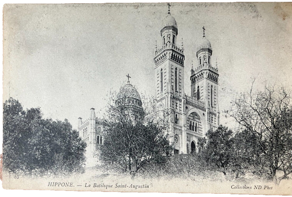 Antique postcard: St Augustin Basilica, Hippone, Algeria, unposted