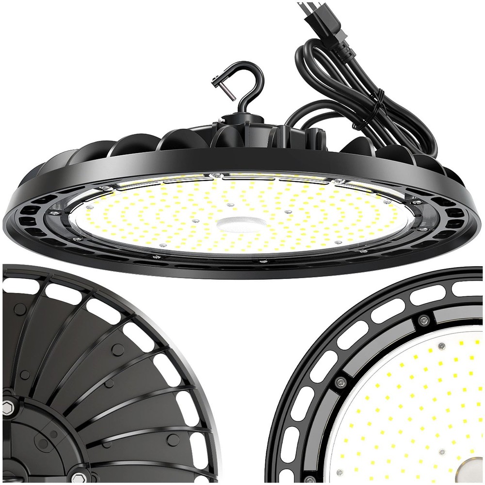LED High Bay Light 240W, 12' UFO Commercial Lighting Fixture w/Isolated Power...