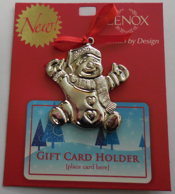 Lenox Silver Plated Snowman Gift Card Holder Christmas Ornament New Holiday-image