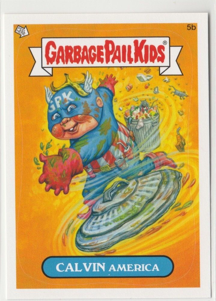 Calvin America #5b Captain America Garbage Pail Kids GPK 2012 Series 1 Brand New