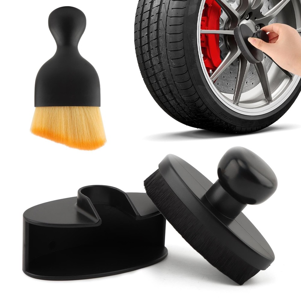 Tire Shine Applicator Brush Kit Large Vegan Tire Dressing Applicator with Car