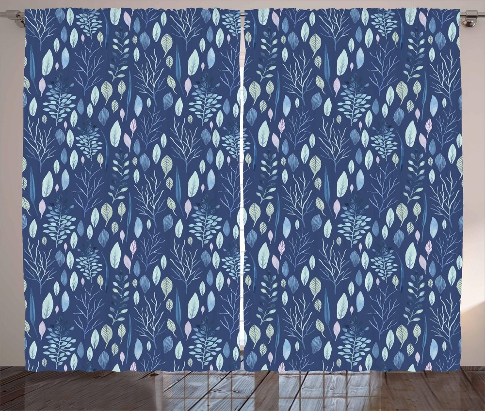 Blue Tones Curtains 2 Panel Set Decoration 5 Sizes Window Drapes