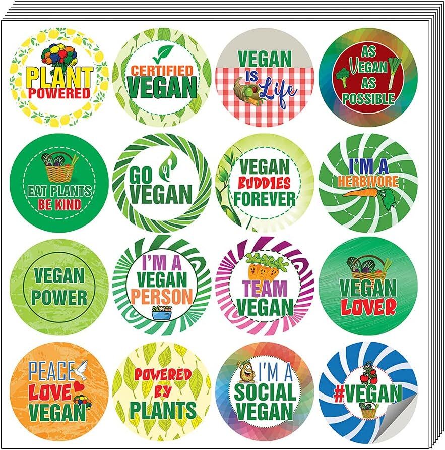 Vegan Stickers (5 Sets X 16 Designs)
