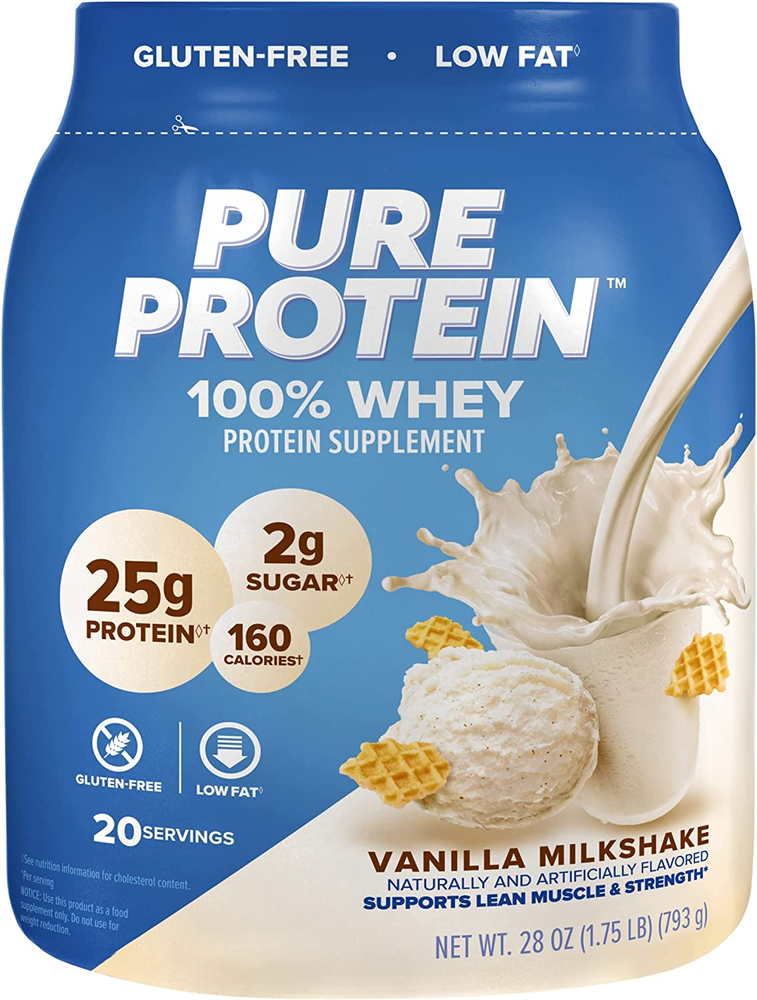 Vanilla Cream Whey Protein Powder - High Protein, Low Sugar, Gluten Free, 1.75 lbs