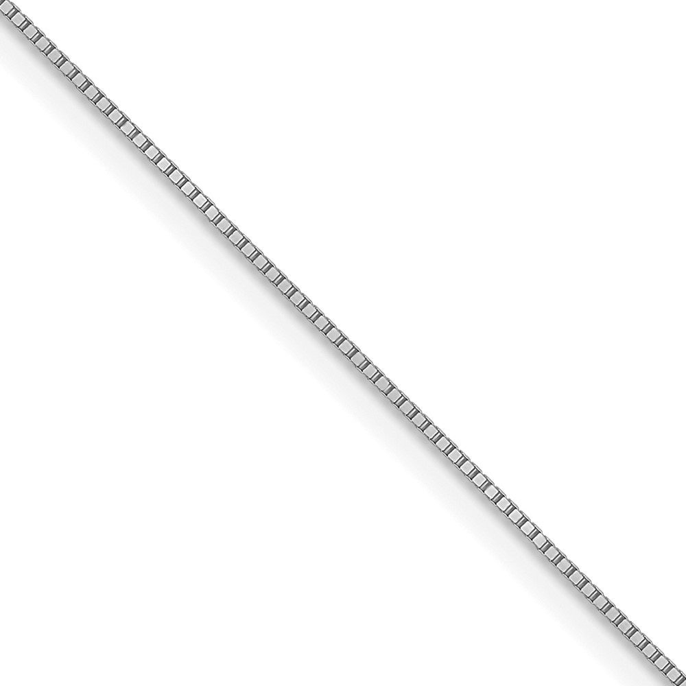 10k White Gold .5mm Baby Box with Lobster Clasp Chain Necklace 18