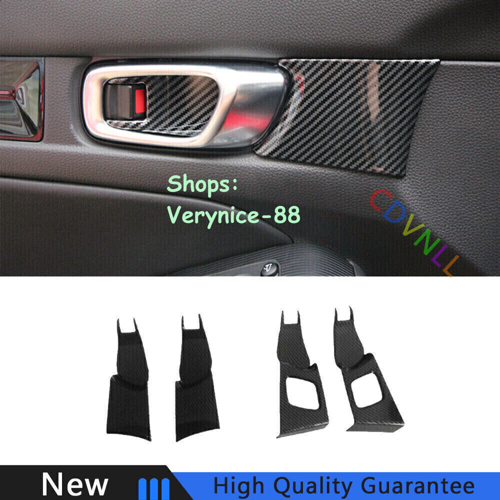 For Honda Civic 2022-2023 11th Carbon Fiber Interior Door Handle Bowl Cover Trim