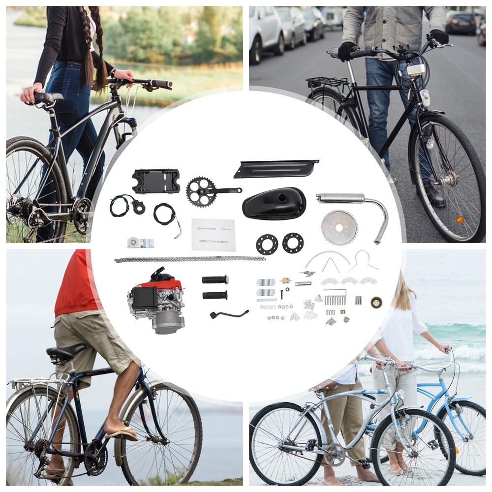 Bicycle Motorized 49CC 4-Stroke Gas Petrol Bike Engine Motor Kit Chain Scooter