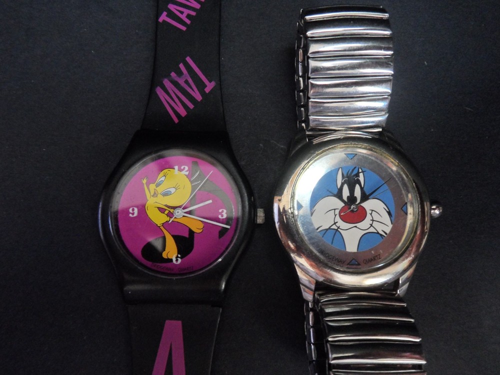 Warner Bros by Bridgeway 1990's Tweety Pie & Sylvester Watches