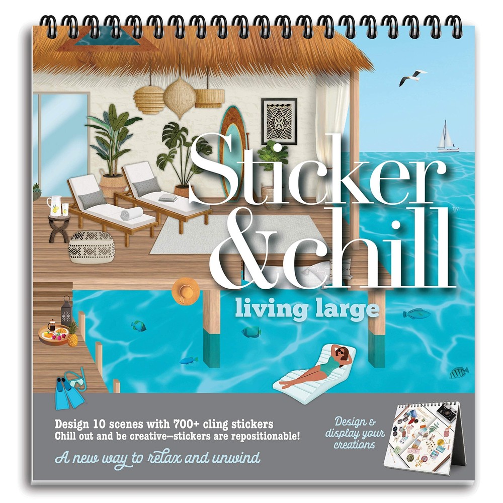 Sticker & Chill Sticker Book for Adults – 700+ Repositionable Colorful Sticke...