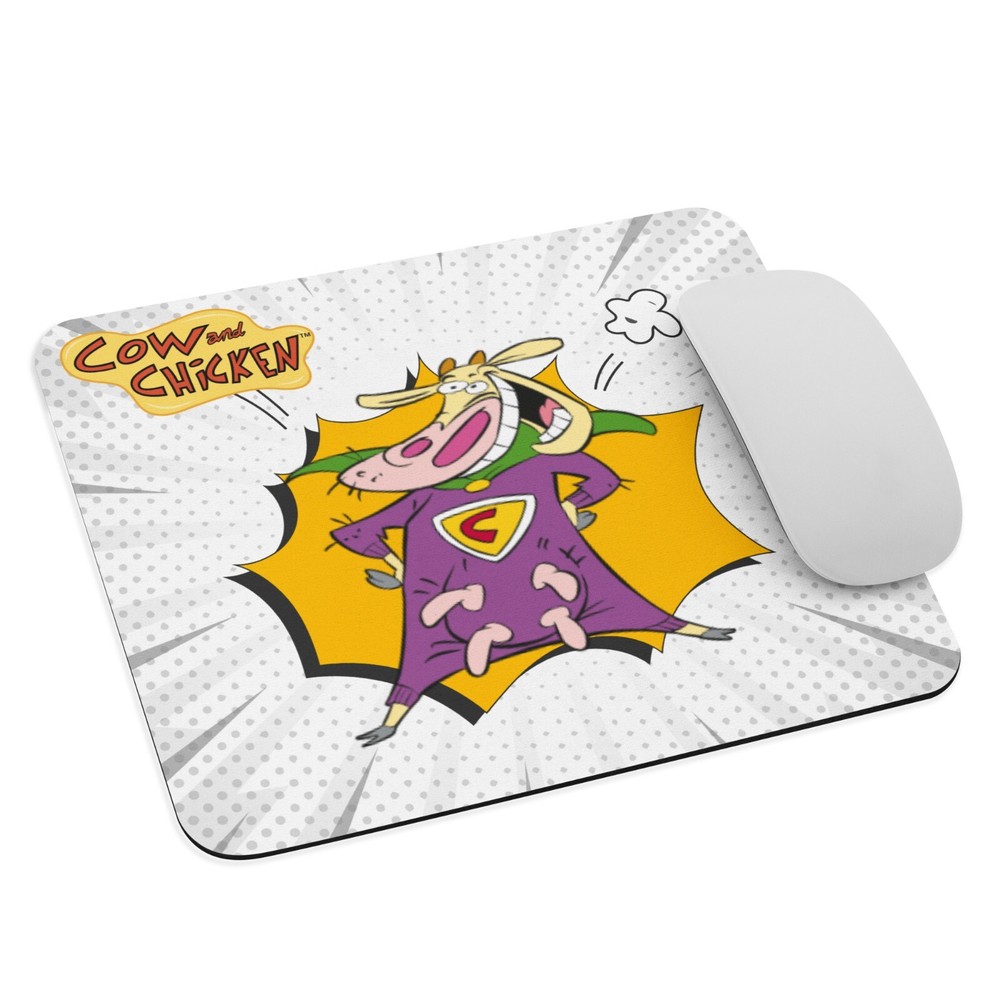 Cow and Chicken Super Cow Mouse Pad 9.5x7.75 inch Cartoon Network 2000's