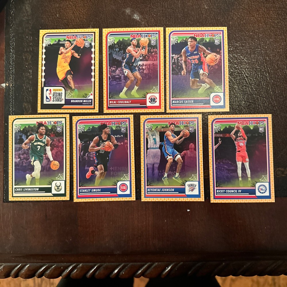 2023-24 NBA Hoops Brandon Miller Haunted Hoops Orange Parallel Rookie LOT OF 7