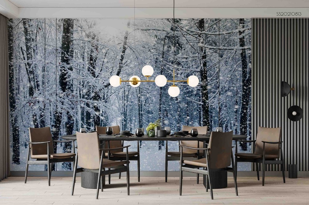 3D Snow Forest Nature Scenery Wall Murals Wallpaper Murals Wall Sticker 82