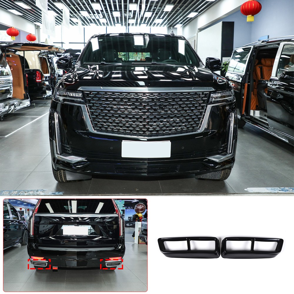 Black Rear Exhaust Muffler Tail Pipe Cover Trim for 2021-2023 Cadillac Escalade