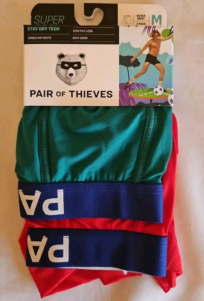 Pair of Thieves Mens Stay Dry Tech 2 Pk Boxer Brief Size Medium 31