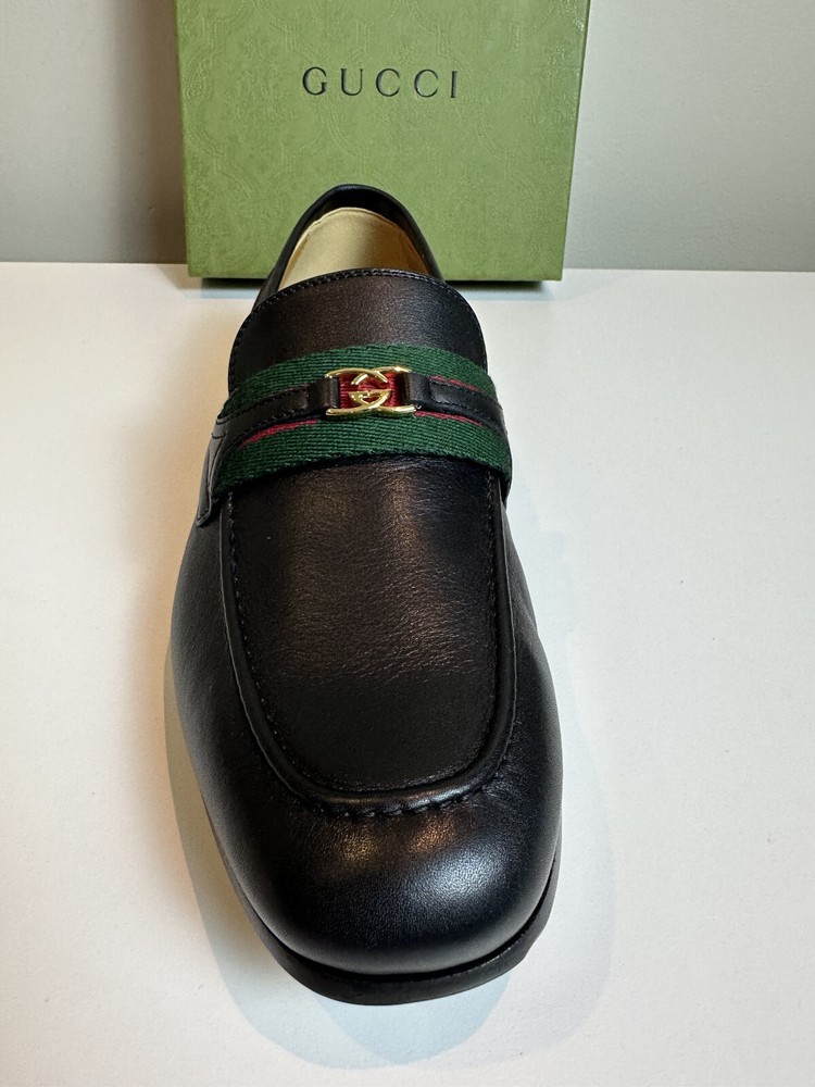 Gucci HA HA HA Loafer with Web and Interlock G in US7.5 UK6.5 EU40.5
