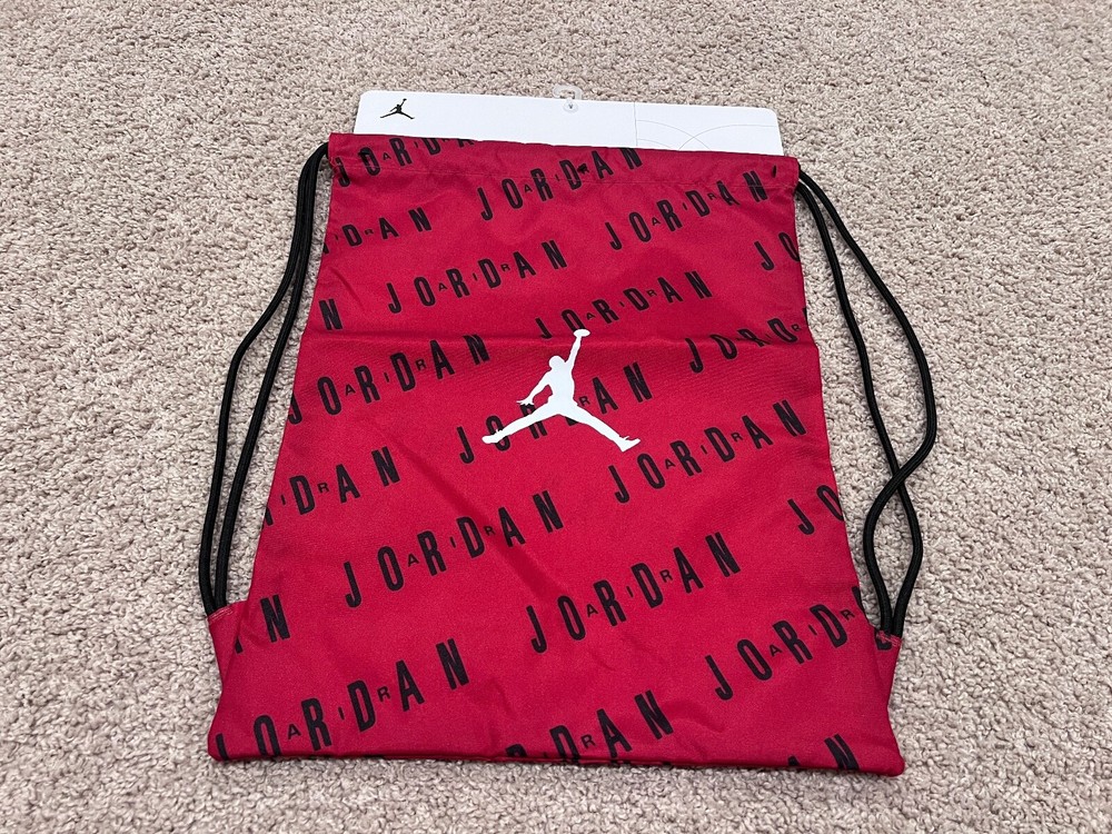 Nike Air Jordan Jumpman red black white Chicago Bulls 23 retro 1 5 v string bag