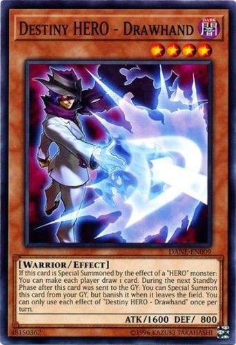 Destiny HERO - Drawhand - DANE-EN009 Common NM Unlimited Edition Yugioh Card