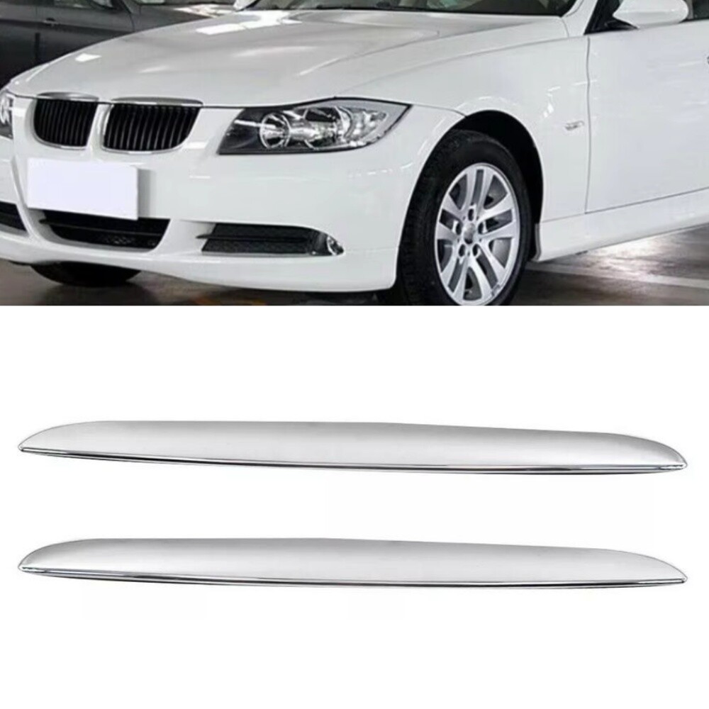 2006-2008 BMW 3 Series E90 E91 Chrome Front Hood Trim Pair  