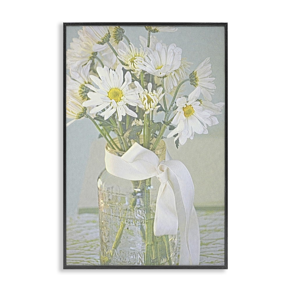 Faded Daisies Jar Framed Giclee Art Design by Gail Peck