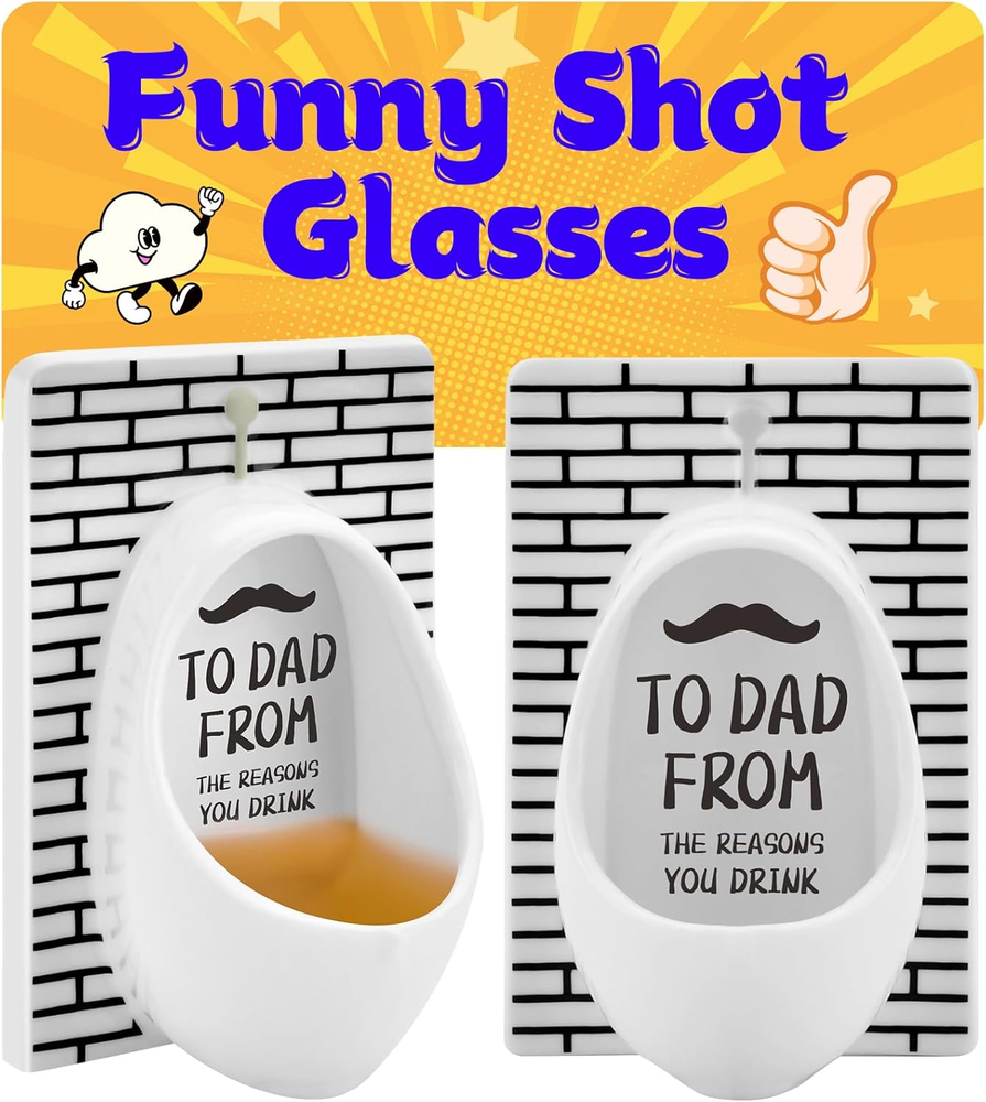 Thoughtful Father's Day Gifts for Dad - Urinal Shot Glasses Set from Daughter or Son-image