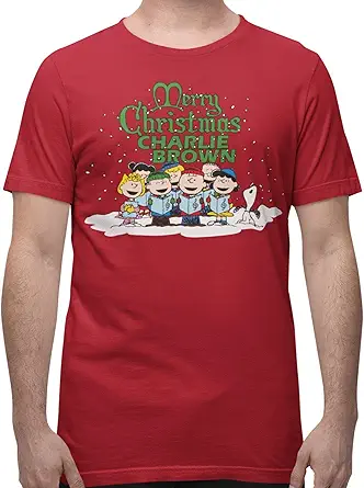 Ripple Junction Peanuts Mens Short Sleeve T Shirt Merry Christmas Charlie Brown
