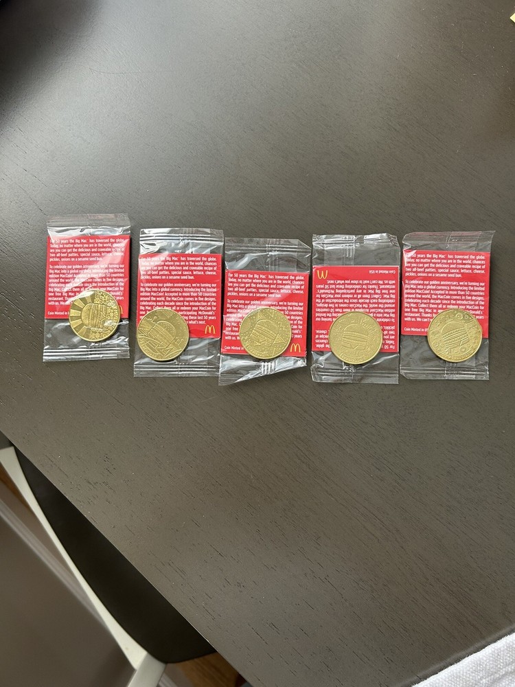 NEW Unopened McDonald's 50 Years Of Big Mac Collectors Coin Set Of All 5 Decades-image