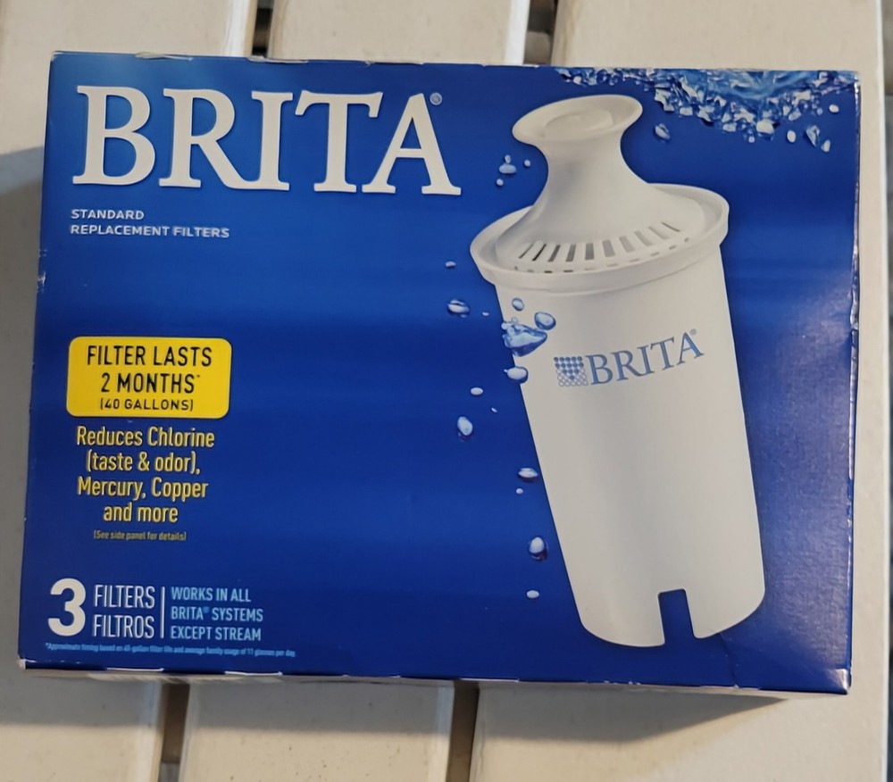 3 Pack Brita Standard Water Filter, Replacement Filters Pitchers and Dispensers