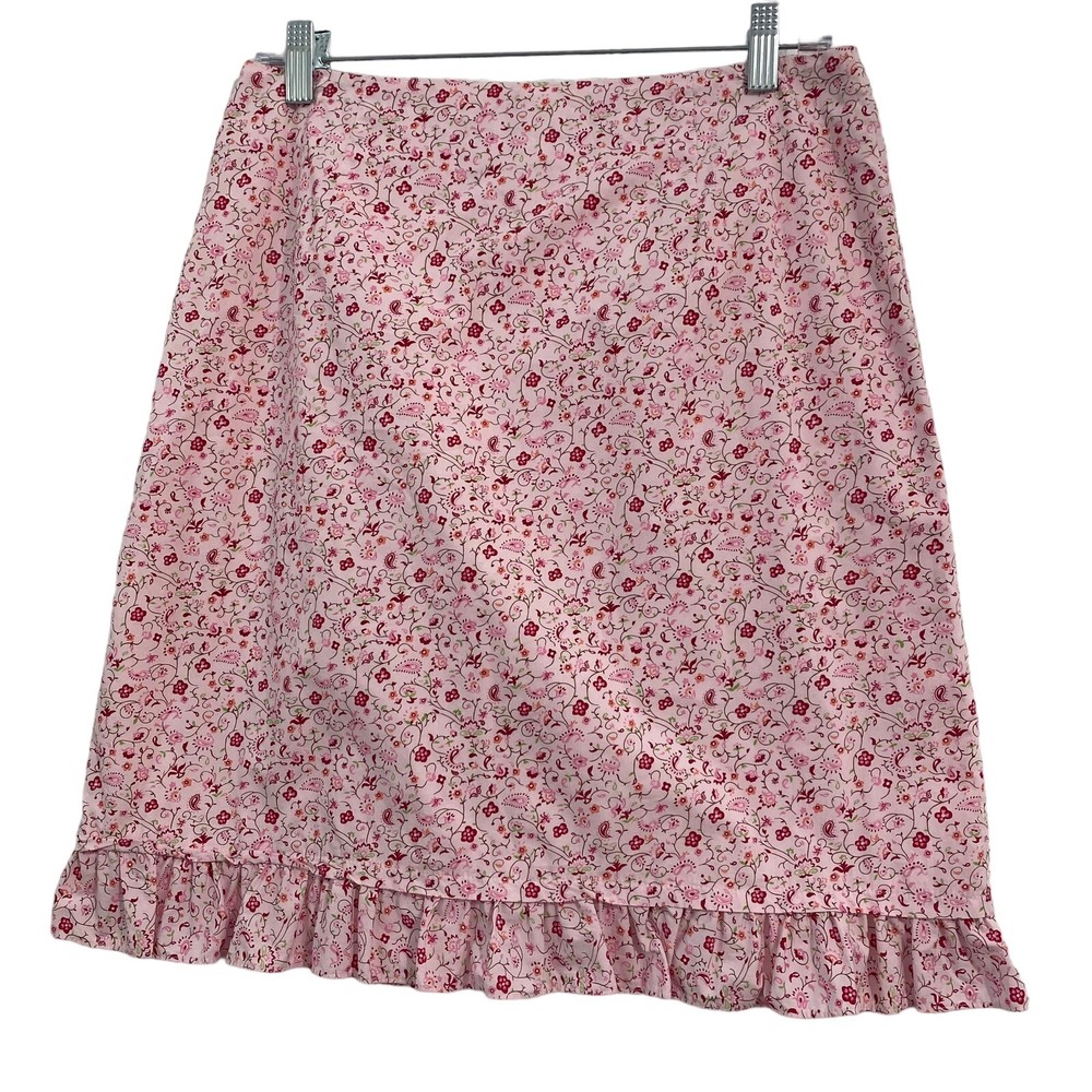 Talbots Women’s Skirt Size 10 Pink Floral Ruffle Mini Retro Y2K Barbiecore