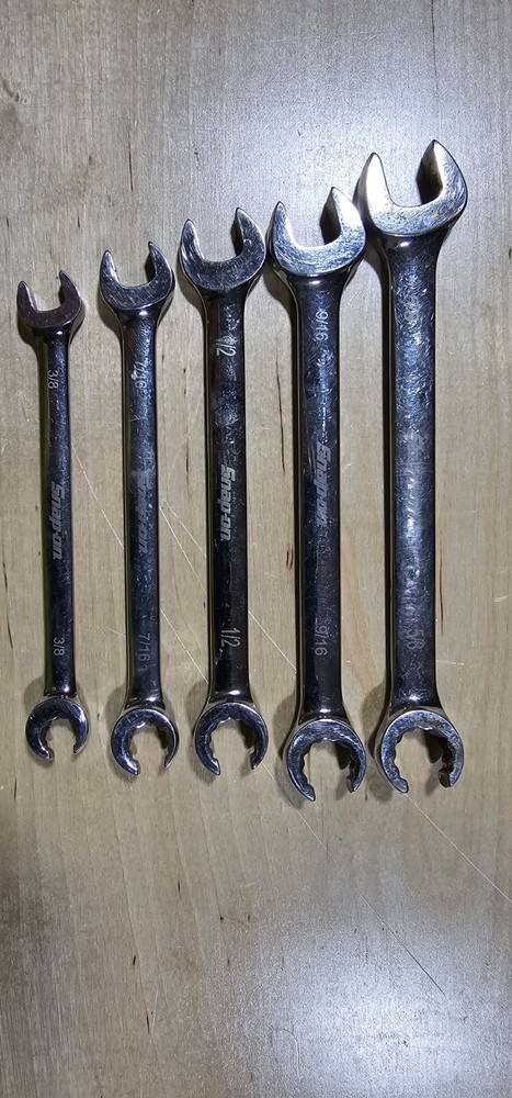 5-Piece SAE Snap-On 12-Point Open-End & Flare Nut Wrench Set (3/8 to 5/8 Inch)
