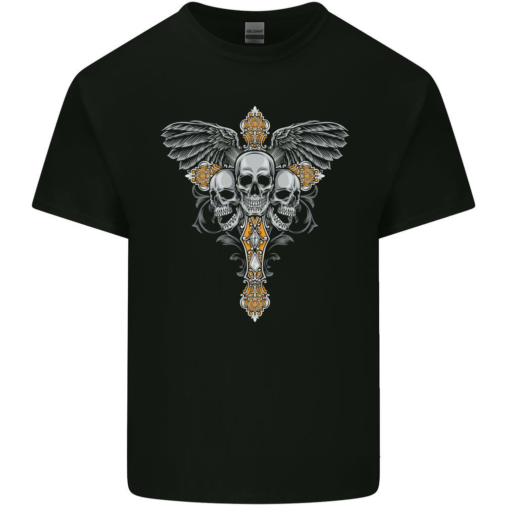 An Ornate Moth Skull Mens Cotton T-Shirt Tee Top