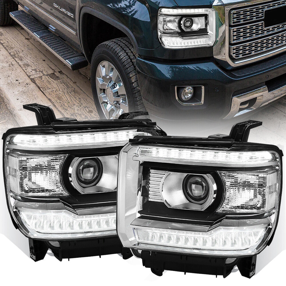 Headlight Set FOR 2014-2018 Sierra GMC 1500 2015-2019 Sierra 2500 HD 3500 HD
