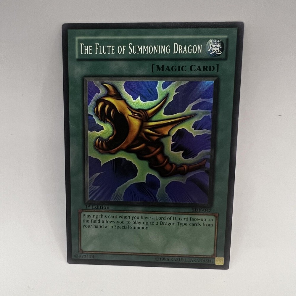 Yugioh First Edition The Flute of Summoning Dragon SDK-042 Super Rare LP