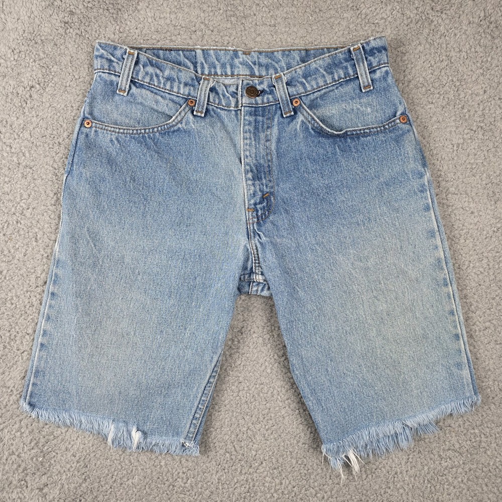 Vintage Levis Jean Shorts Mens 30 Blue 80s Orange Tab Light Wash Denim Cut Offs