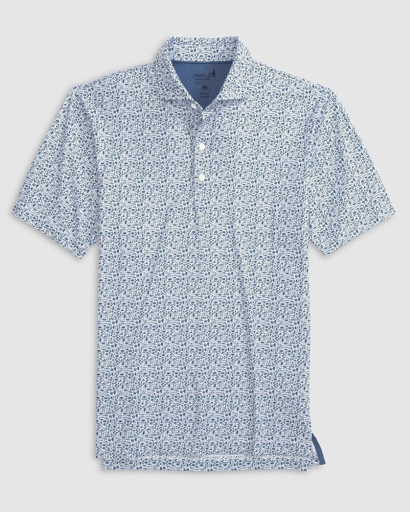 johnnie-O Lynny Printed Jersey Performance Polo Lake