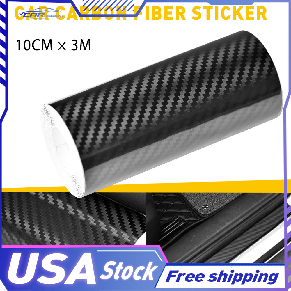 3.93inch*10ft Protector Cover Anti Strip Scratch Car Carbon Fiber Sticker Scuff