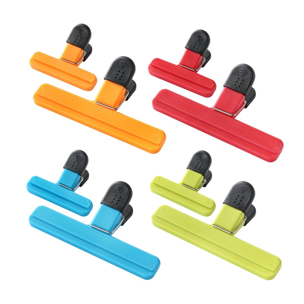 8PCS Chip Bag Clips HIA Stylish Wide Open Bag Clips for Food Storage Heavy Se...