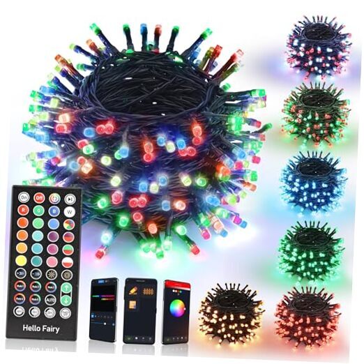 Smart Color Changing Christmas Lights, 72ft 200 LED RGB Christmas Tree Lights