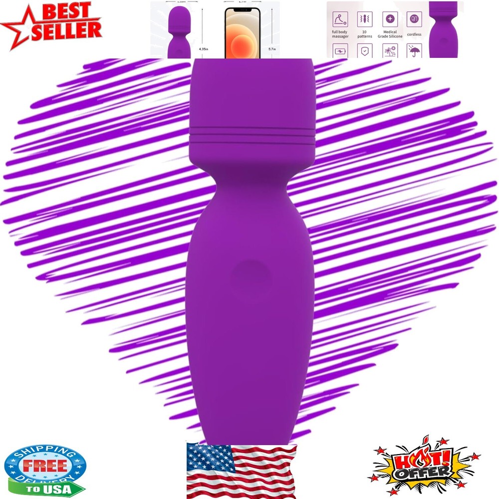 4.35-inch Rechargeable Mini Wand Massager - Waterproof & Multi-Functional Relief