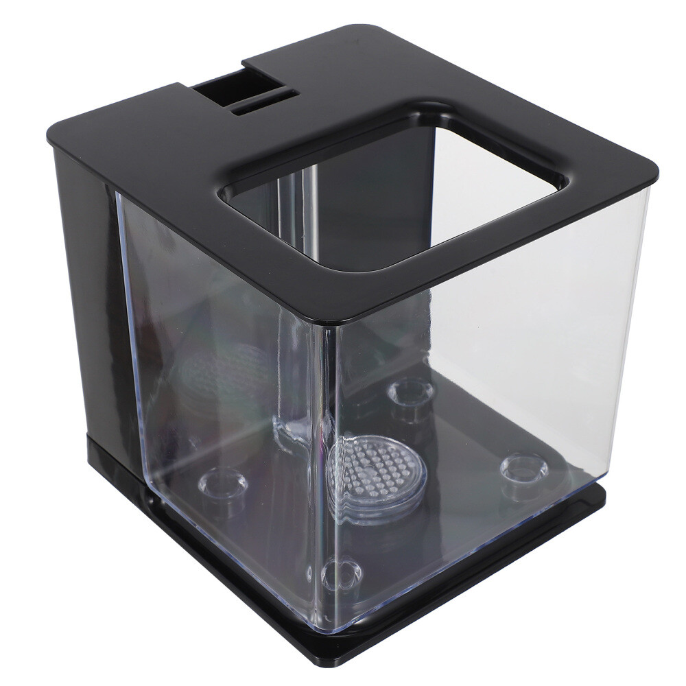 Mini Goldfish Tank Betta Bowl Portable Aquarium Incubator Box