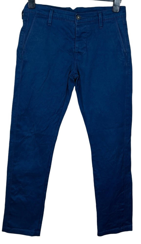 Levi's Chinos Mens W30 L32 Blue White Tab Button Fly Casual Cotton 5 Pockets