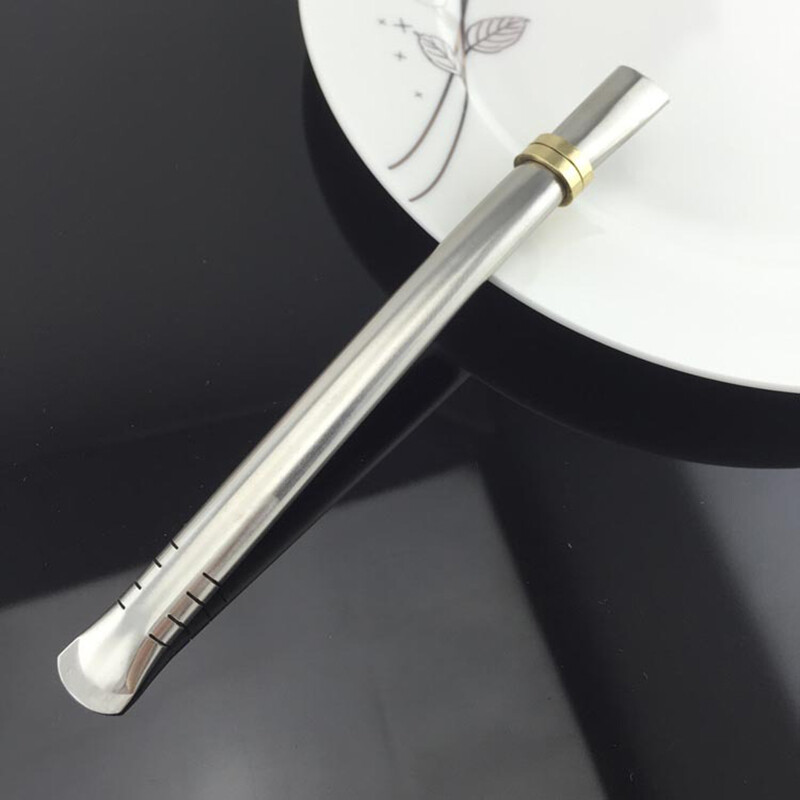 Stainless Steel Reusable Drinking Straw with Spoon and Filter