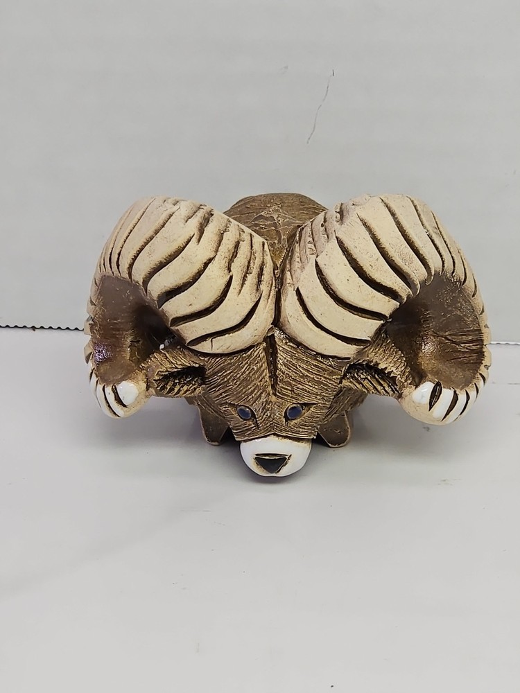 Artesania Rinconada Big Horn Sheep Ram Collectible Retired #152 Signed Uruguay