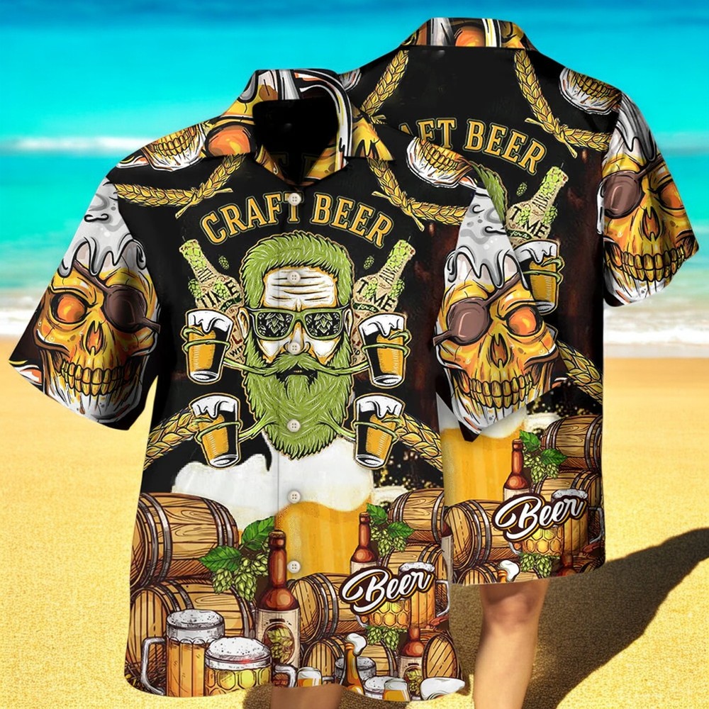 Beer Skull Craft Hawaiian Shirt