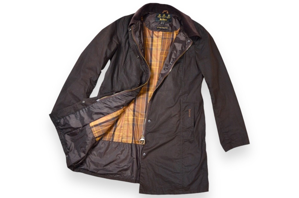 Women's Barbour Hamshire Coat Wax Jacket Brown L2900 England Classic Size 14