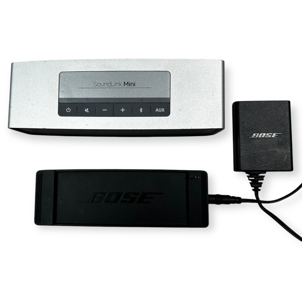 Bose SoundLink Mini Silver with Docking Station & Charger - Fully Functional